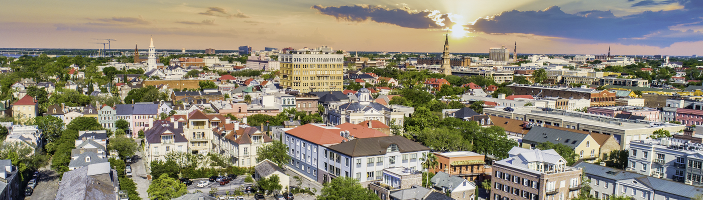 Aerial View of Downtown Charleston