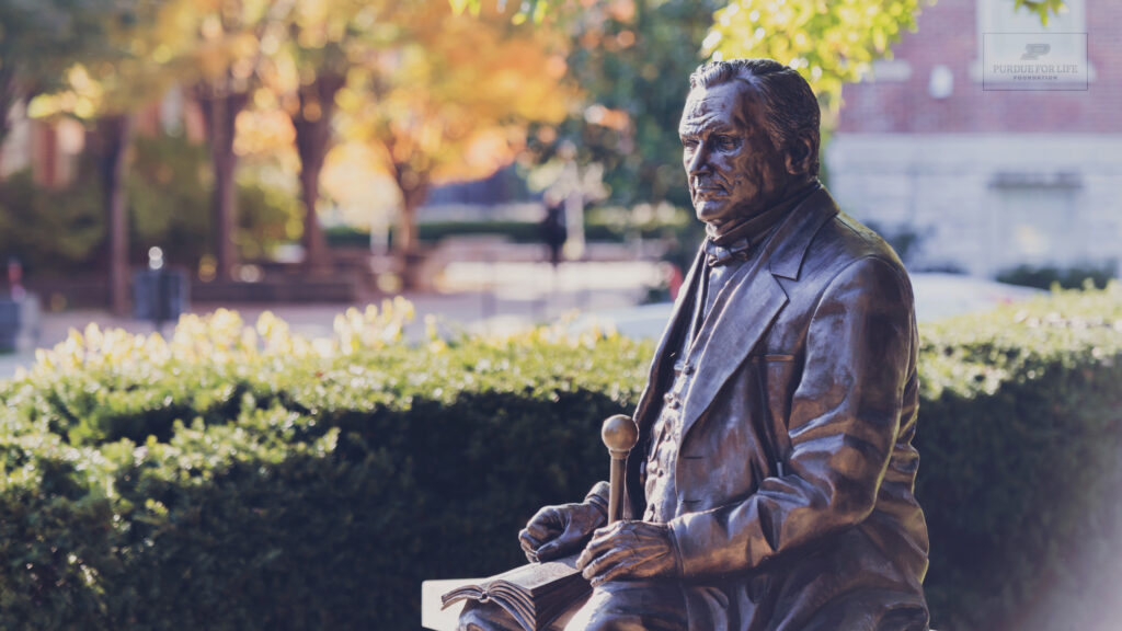 John Purdue Statue on a Sunny Day