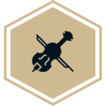 Icon showing a cello and it's bow
