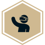 Icon of a Person wearing virtual reality goggles