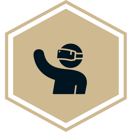 Icon of a Person wearing virtual reality goggles