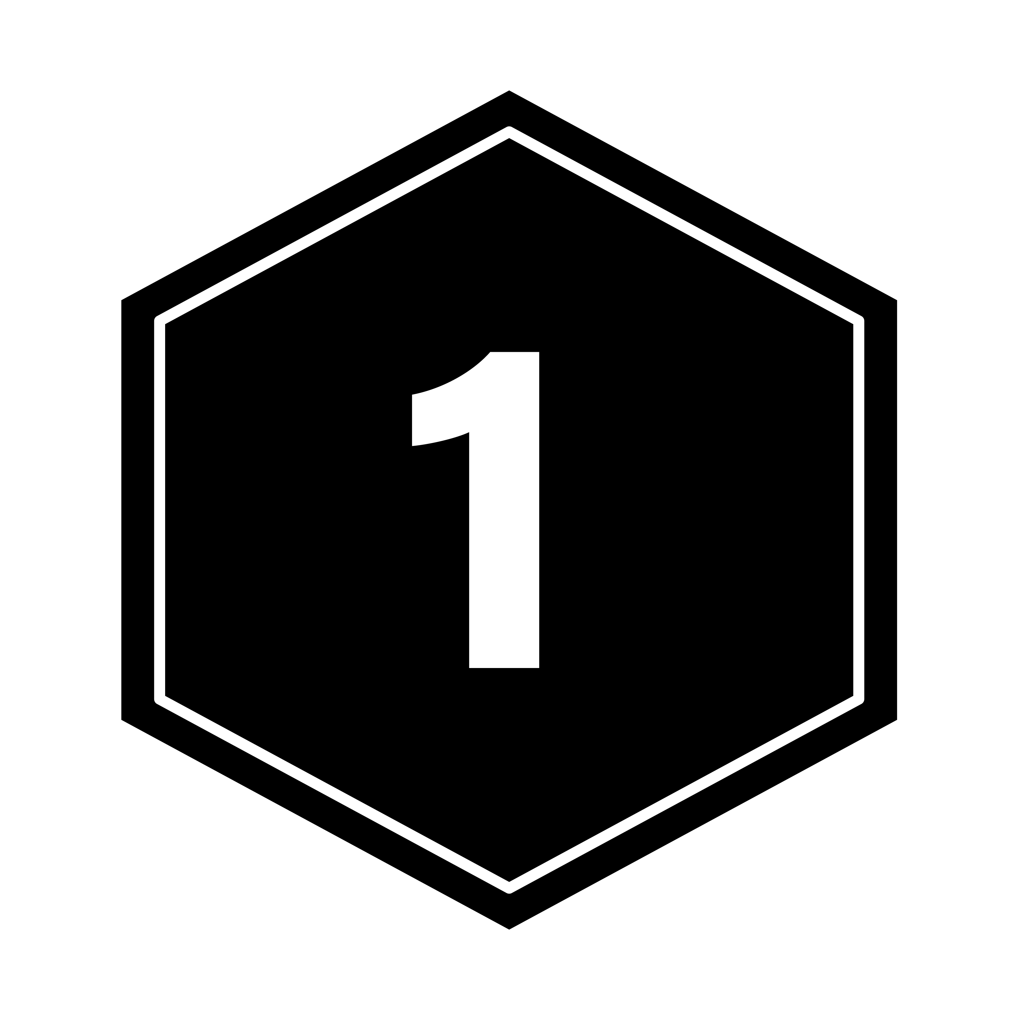 Hexagon icon with the number 1 in the center.