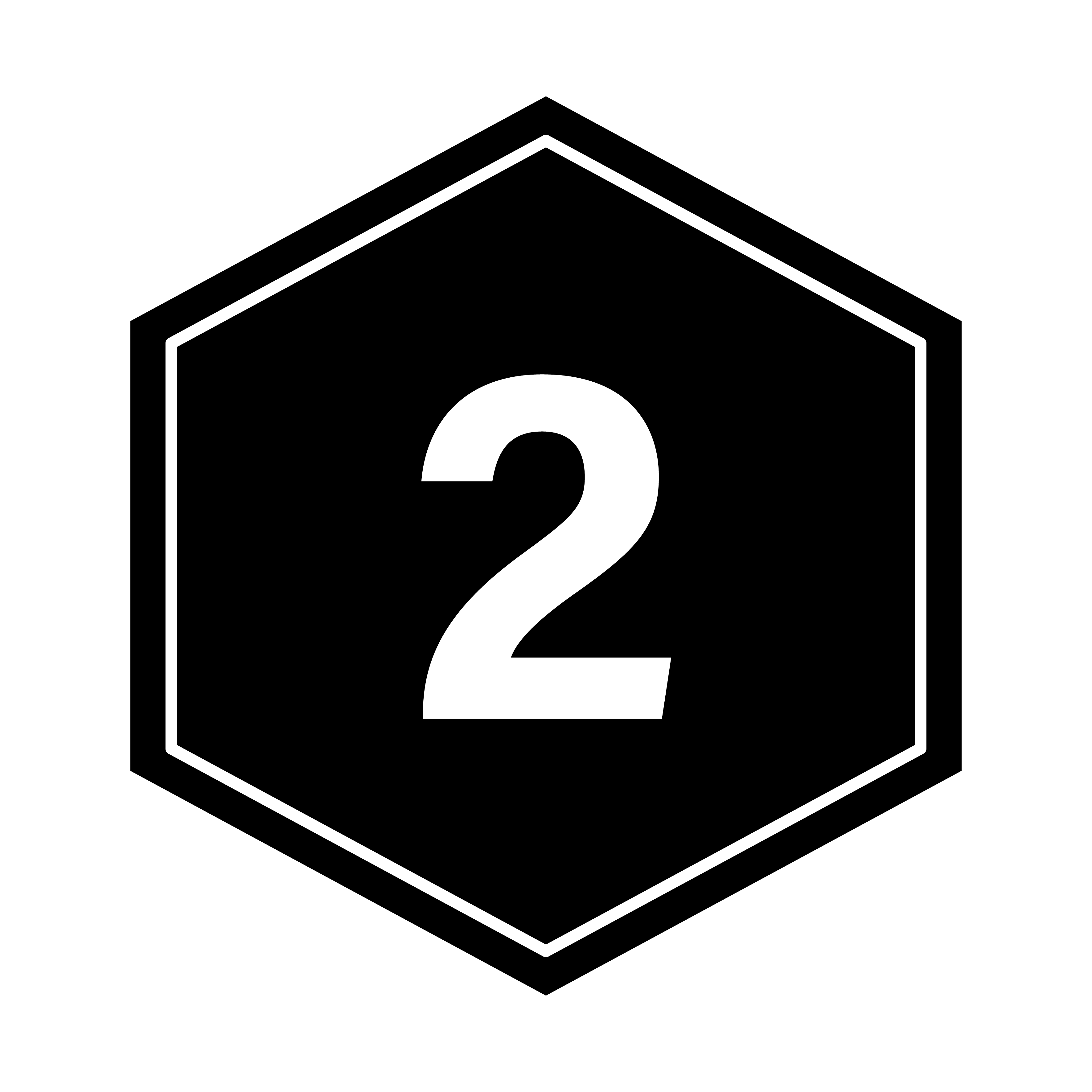 Hexagon icon with the number 2 in the center.