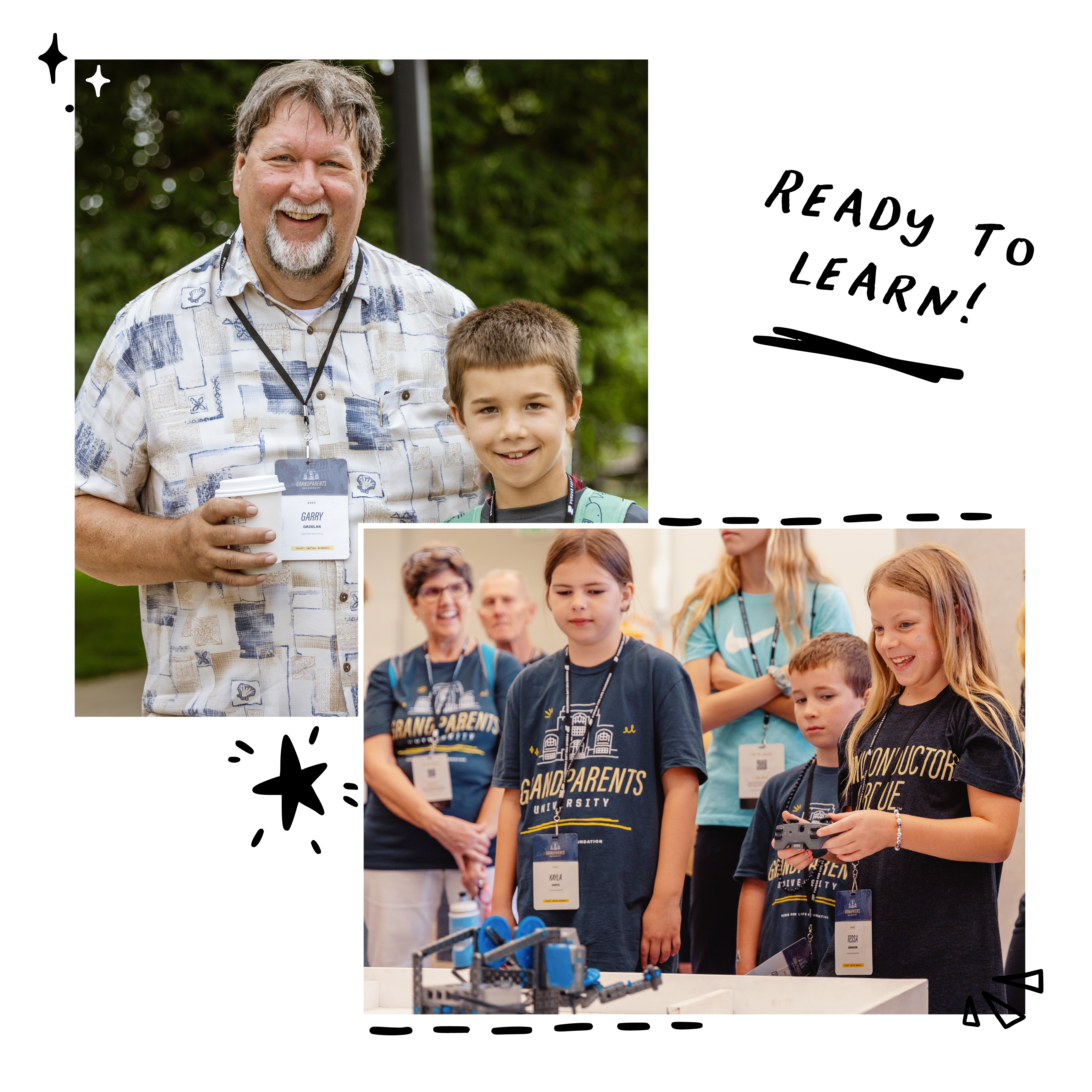 Collage of people attending Grandparents University