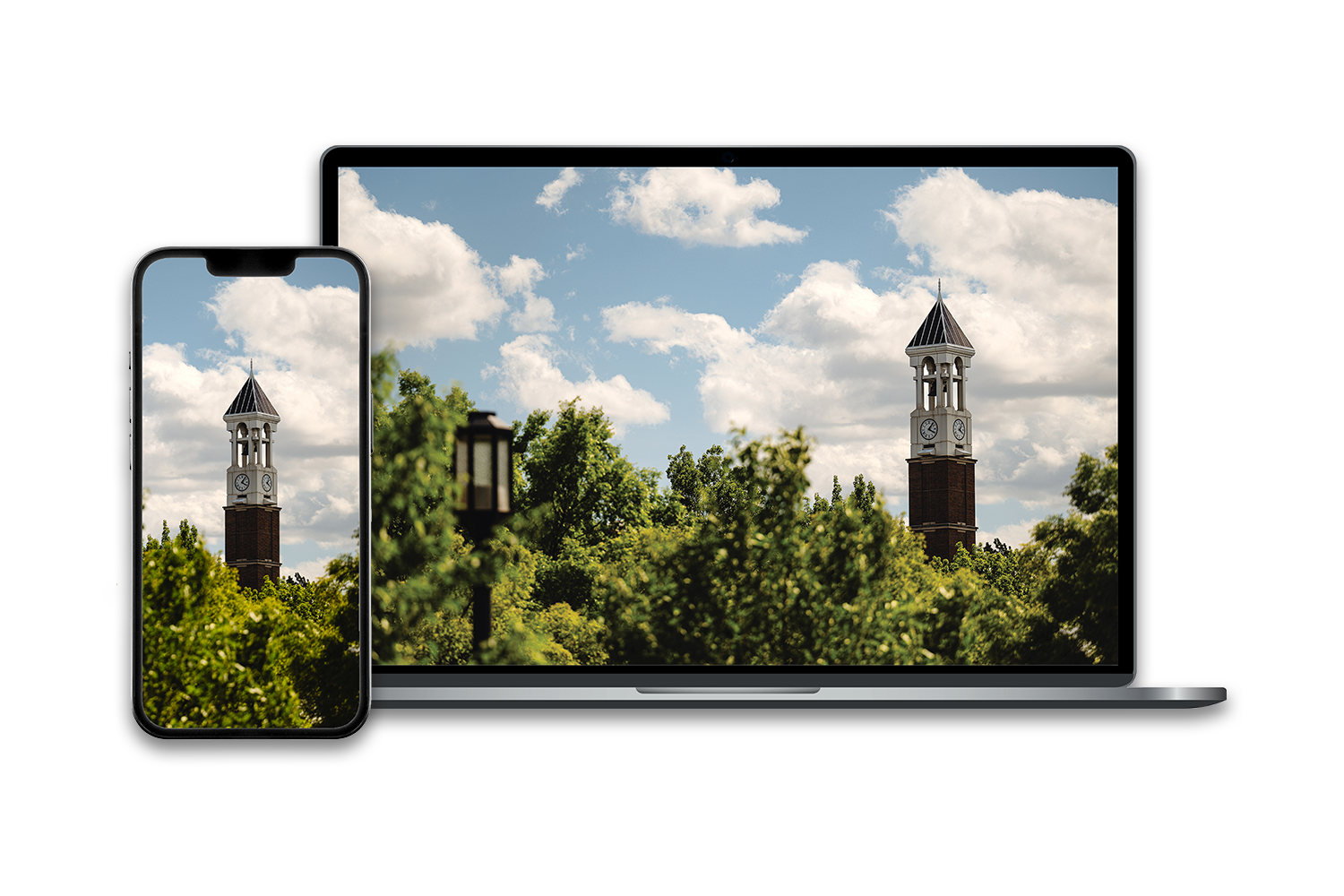 Laptop with Purdue wallpaper
