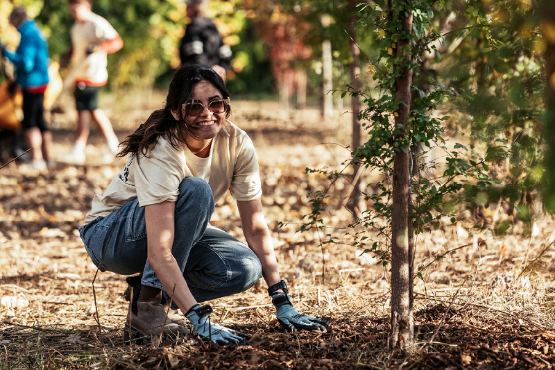Purdue Day of Service volunteers aid fall upkeep at Horticulture Park