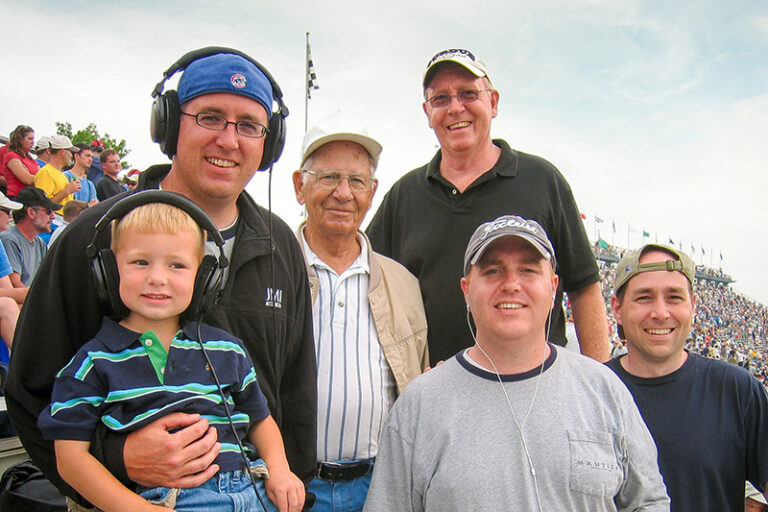 Four generations of the Meehan family enjoying the Indianapolis 500