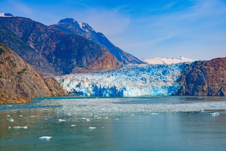 South Sawyer Glacier at the end of Tracy Arm Fjord in southeast Alaska, USA - Coastal glacier in the Pacific Ocean