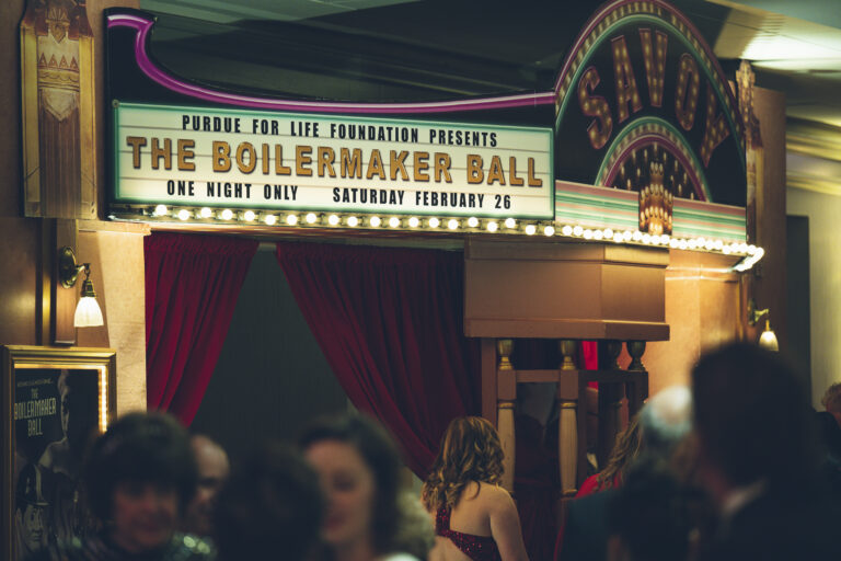A theater marquee announcing the Boilermaker Ball event
