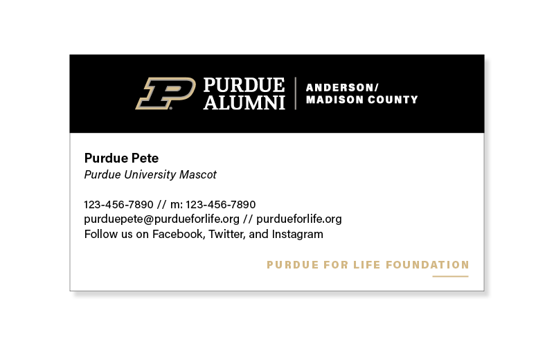 Purdue Alumni Business Card