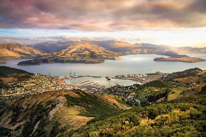 Lyttelton Harbour Sunset Christchurch New Zealand