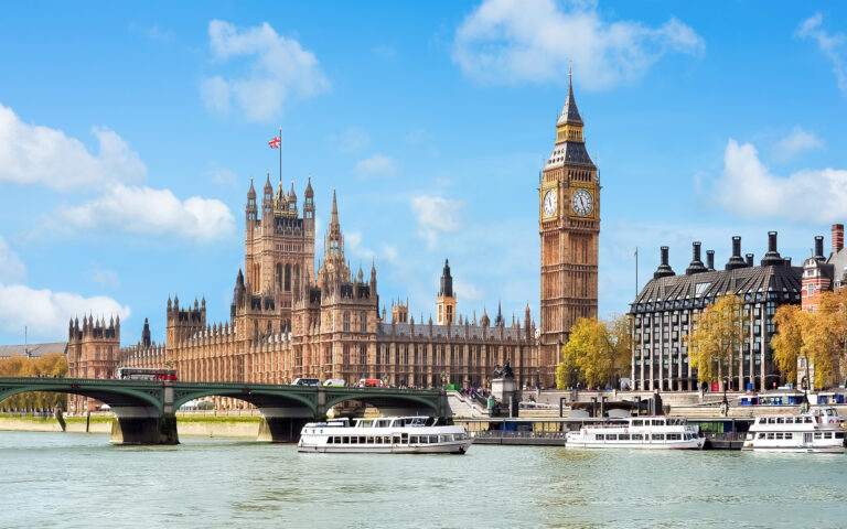 Westminster palace (Houses of Parliament) and Big Ben tower, London, UK