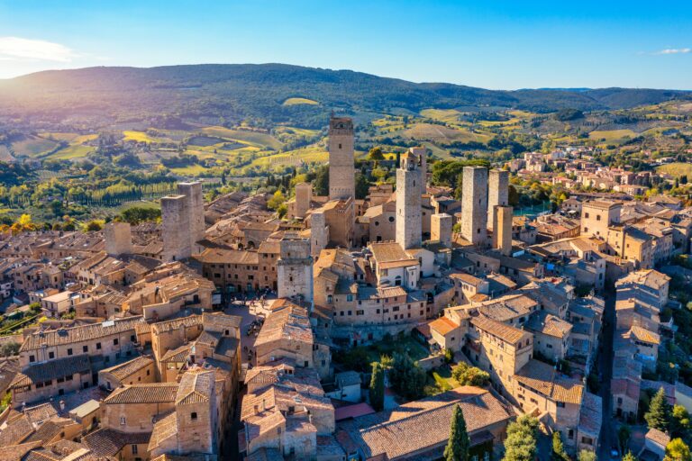 Town of San Gimignano, Tuscany, Italy. With its famous medieval