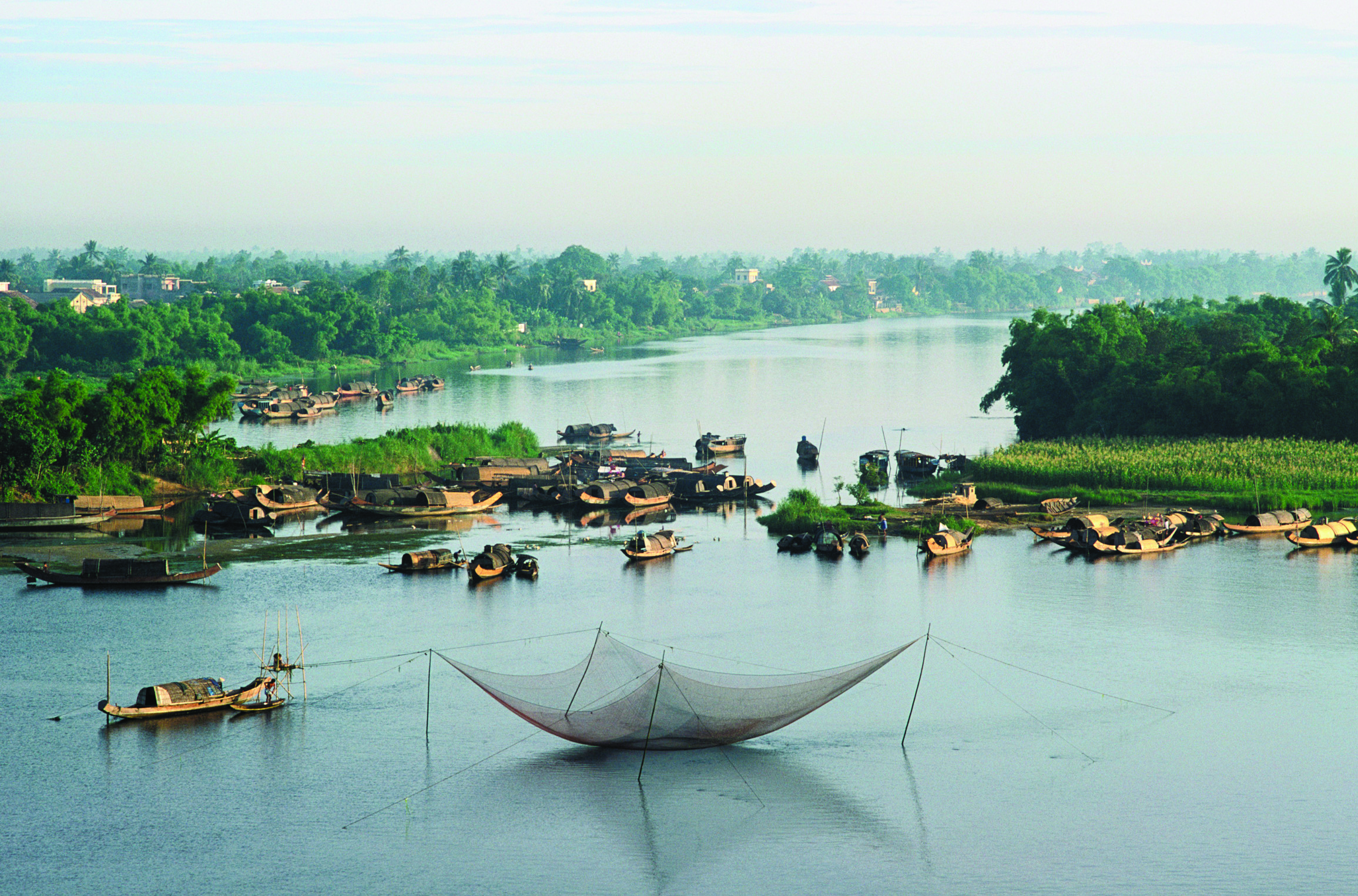Picture shows finishing boats in Vietnam.