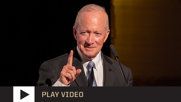 Headshot of Mitch Daniels, President of Purdue University