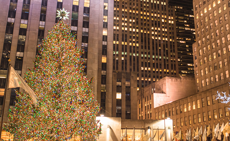 Christmas tree at Rockefeller Center in New York City.