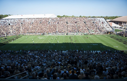 Aerial view of Purdue University's Ross-Ade Stadium during a football game