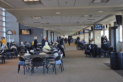 Inside Purdue University's Ross-Ade stadium indoor seating