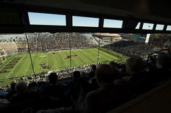 Inside Purdue University's Ross-Ade stadium indoor seating