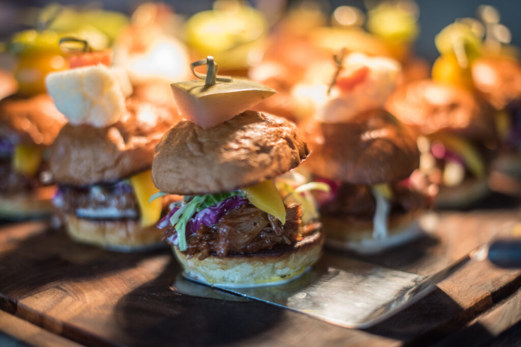 Sliders on a table