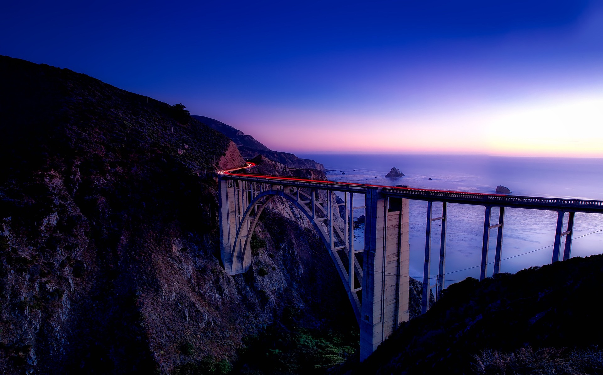 Big Sur bridge in Monterey County, California.