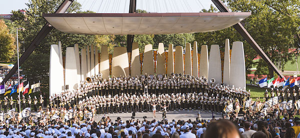 Musical performers at Purdue University during Homecoming festivities.