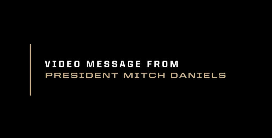 video message from president mitch daniels