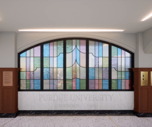 rendering of the union stained glass window feature