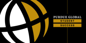 an illustration with words reading "Purdue Global Student Success."