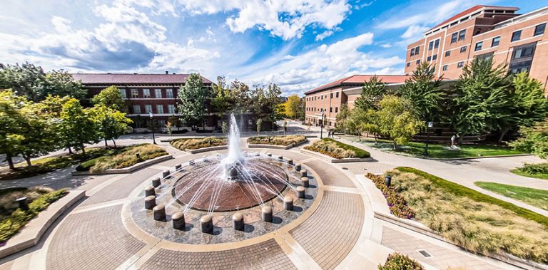 fountain on purdue's campus