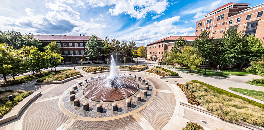 fountain on purdue's campus