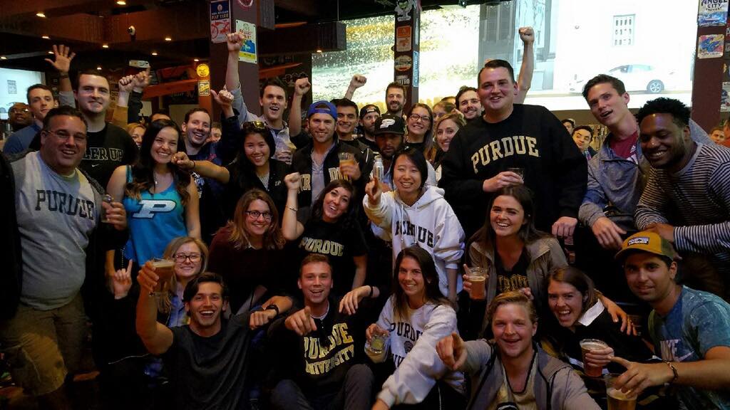 Group of People wearing Purdue University Merchandise posing