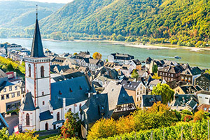 town overlooking the rhine river