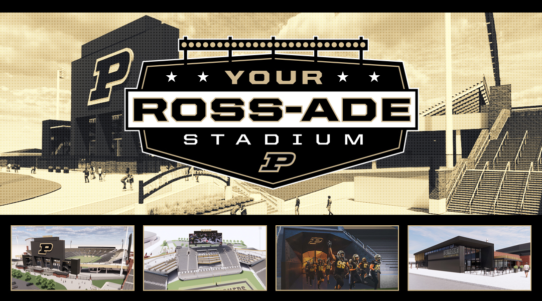 an illustration of Ross-Ade stadium at Purdue University